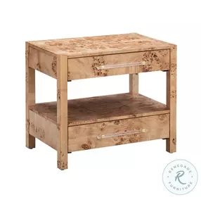 Brandyss Natural Burl Nightstand