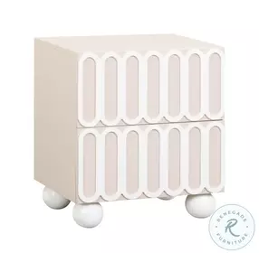 Tori Motif Taupe Nightstand