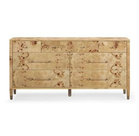 Brandyss Natural Burl 7 Drawer Dresser