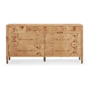 Brandyss Honey Burl 7 Drawer Dresser