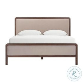 Hella Taupe Velvet King Upholstered Bed