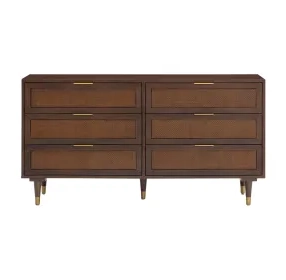 Sierra Dark Chocolate Brown 6 Drawer Dresser