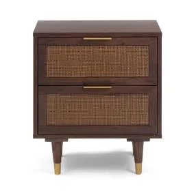 Sierra Dark Chocolate Brown 2 Drawer Nightstand