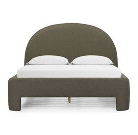 Orphea Kale Green Performance Fabric Queen Upholstered Panel Bed