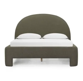 Orphea Kale Green Performance Fabric Queen Upholstered Panel Bed