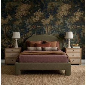 Orphea Kale Green Performance Fabric Upholstered Panel Bedroom Set