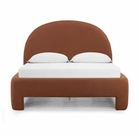 Orphea Autumn Red Performance Fabric Queen Upholstered Panel Bed