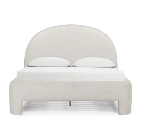 Orphea Off White Performance Fabric Queen Upholstered Panel Bed
