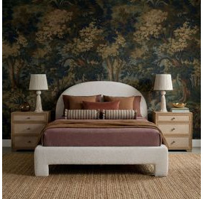 Orphea Off White Performance Fabric Upholstered Panel Bedroom Set