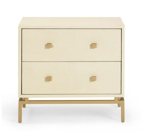 Pesce Cream and Gold 2 Drawer Nightstand