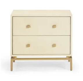 Pesce Cream and Gold 2 Drawer Nightstand