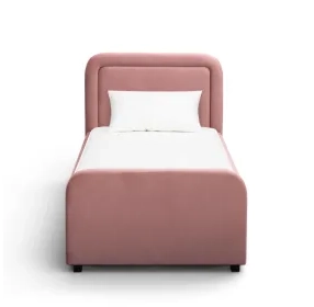 Briella Salmon Performance Velvet Twin Upholstered Panel Storage Trundle Bed