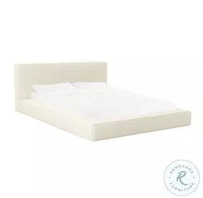 Olafur Cream Linen Queen Upholstered Panel Bed