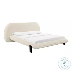 Ophelia Cream Upholstered Queen Platform Bed