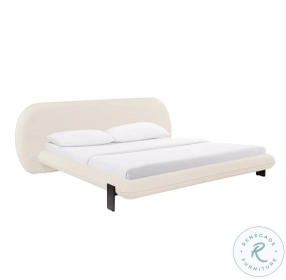 Ophelia Cream Upholstered King Platform Bed