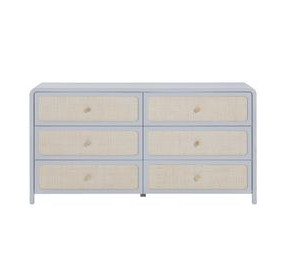 Patty Pastel Blue 6 Drawer Dresser