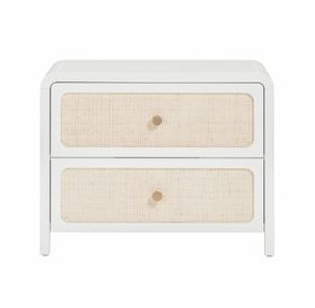 Patty White 2 Drawer Nightstand