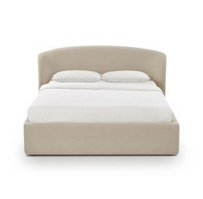 Corey Taupe Performance Fabric Queen Upholstered Storage Panel Bed