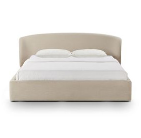 Corey Taupe Performance Fabric King Upholstered Storage Panel Bed