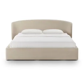 Corey Taupe Performance Fabric King Upholstered Storage Panel Bed