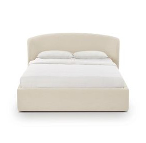 Corey Cream Performance Fabric Queen Upholstered Storage Panel Bed
