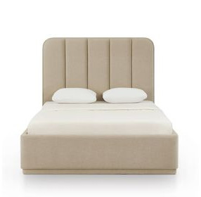 Parker Tan Performance Fabric Queen Upholstered Panel Bed
