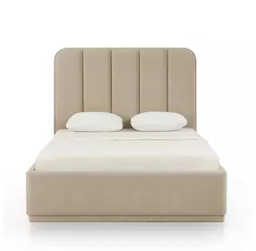 Parker Tan Performance Fabric Queen Upholstered Panel Bed