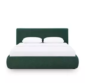 Isla Forest Green Performance Chenille Queen Upholstered Panel Bed