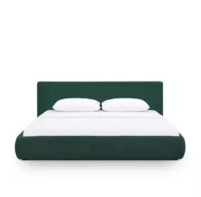 Isla Forest Green Performance Chenille King Upholstered Panel Bed
