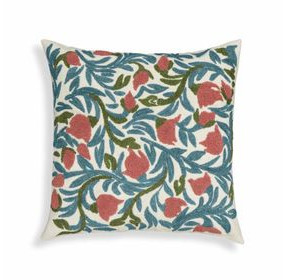 Tulip Embroidered Floral Square Accent Cushion Cover