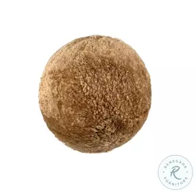 New Zealand Brown Genuine Sheepskin 8" Ball Pillow