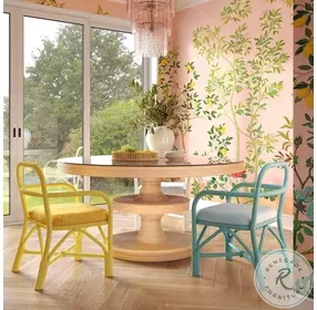 Apollonia Natural Rattan Round Dining Room Set