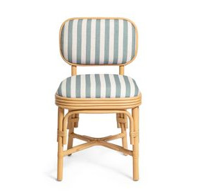 Dorine Mint Green and White Performance Fabric Upholstered Dining Chair