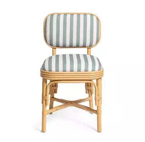 Dorine Mint Green and White Performance Fabric Upholstered Dining Chair