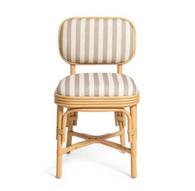 Dorine Khaki and White Performance Fabric Upholstered Dining Chair