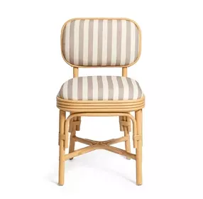 Dorine Khaki and White Performance Fabric Upholstered Dining Chair