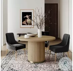 Chelsea Natural Oak Wood Round Dining Room Set