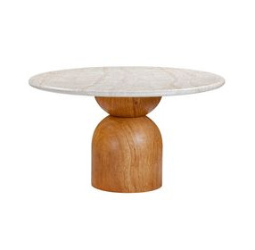 Cynthia Travertine Concrete 54" Round Dining Table