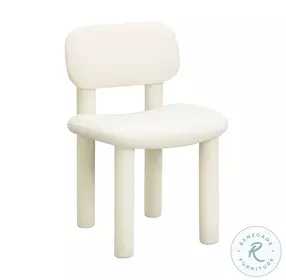 Elise Ivory White Velvet Dining Chair