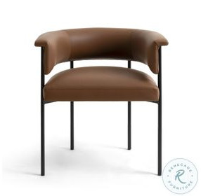 Taylor Saddle Brown Performance Vegan Leather Dining Chair