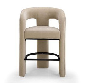 Malone Taupe Performance Fabric Upholstered Counter Height Stool