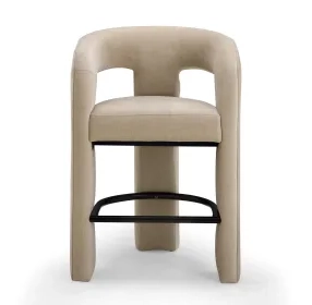 Malone Taupe Performance Fabric Upholstered Counter Height Stool