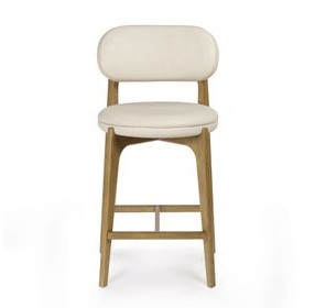 Carnation Cream Upholstered Counter Height Stool