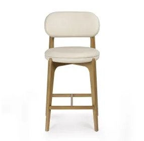 Carnation Cream Upholstered Counter Height Stool