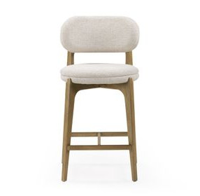Carnation Cream Performance Fabric Upholstered Counter Height Stool