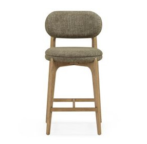 Carnation Forest Green Performance Fabric Upholstered Counter Height Stool