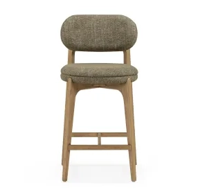 Carnation Forest Green Performance Fabric Upholstered Counter Height Stool
