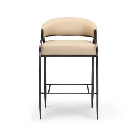Tatum Taupe Upholstered Counter Height Stool
