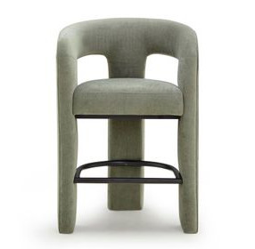 Malone Green Performance Fabric Upholstered Counter Height Stool