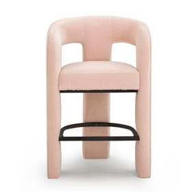 Malone Blush Performance Fabric Upholstered Counter Height Stool